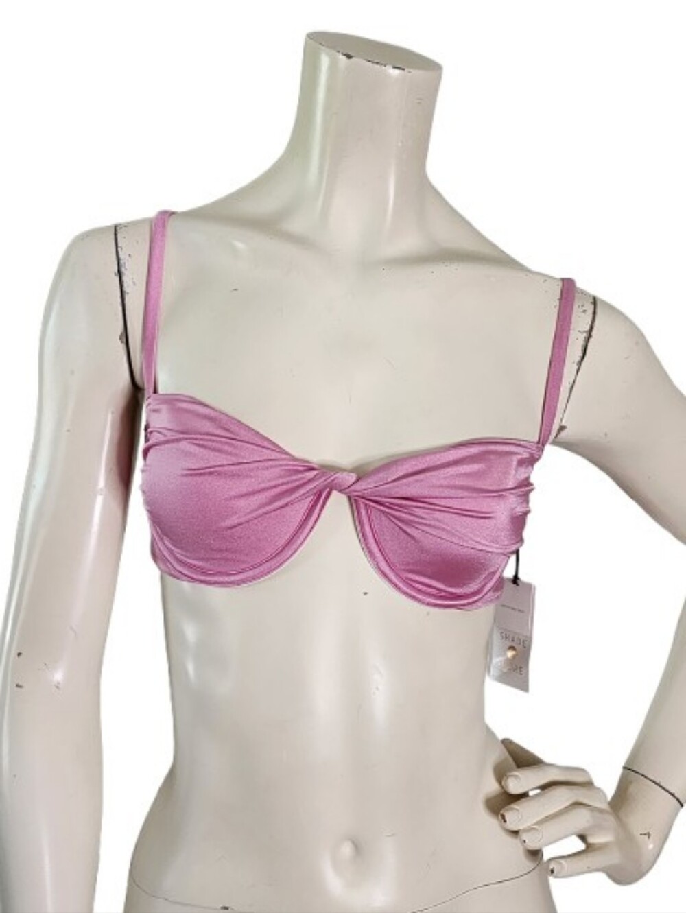 Shade & Shore Bikini Top Womens 32B Pink Underwire NEW